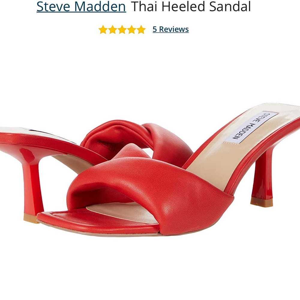 Steve Madden red real leather padded upper sandal.
